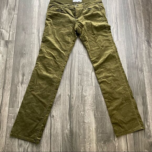 Revolve Trina Turk Olive Green Gold Velvet Jean Pants Trousers - Picture 4 of 15